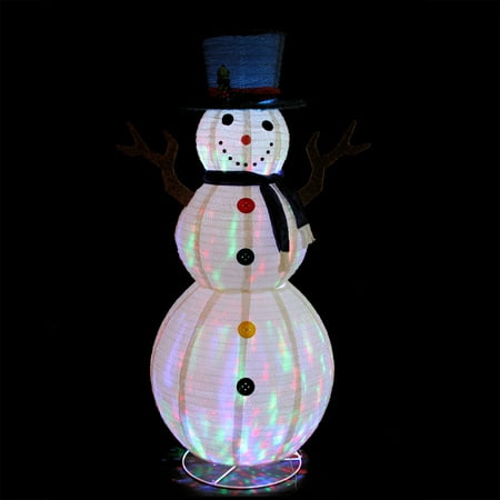 72 Pre Lit Led Multi Color Embossed Snowman With Top Hat Christmas Outdoor Decoration Walmart Com Walmart Com
