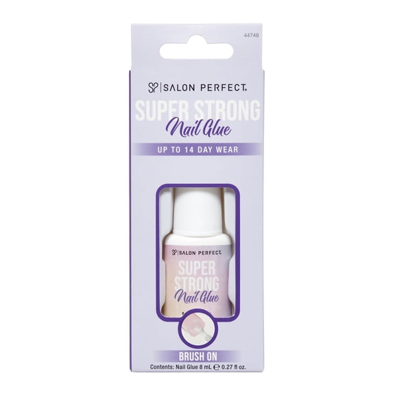 Salon Perfect Brush On Nail Glue for Press On, Acrylic, Artificial Fake Nails, Brush On, Quick Dry, 8ml