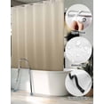 thumbnail image 5 of Split Shower Curtain for Transfer Bench, Brown Beige Fabric Shower Curtains for Bathroom, Gradient Monochrome Modern Country Tub Sliding Transfer Bench Waterproof Bath Curtains 72"x72", 5 of 9