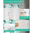 thumbnail image 4 of No Hook Shower Curtain with Snap-in Liner, Turquoise Eucalyptus Leaves Waterproof Fabric Bathroom Curtains, Watercolor Floral Leaf Bath Curtains & Mesh Top Window 72"x84" Long, 4 of 6