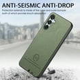 thumbnail image 6 of Case Designed for Samsung Galaxy A26 5G, Fabric Texture Back +TPU Frame, Luxury Ultra Slim Shockproof Drop Protective Lightweight Anti-Slip Anti-Scratch Back Cover for Galaxy A26 5G, Green, 6 of 9