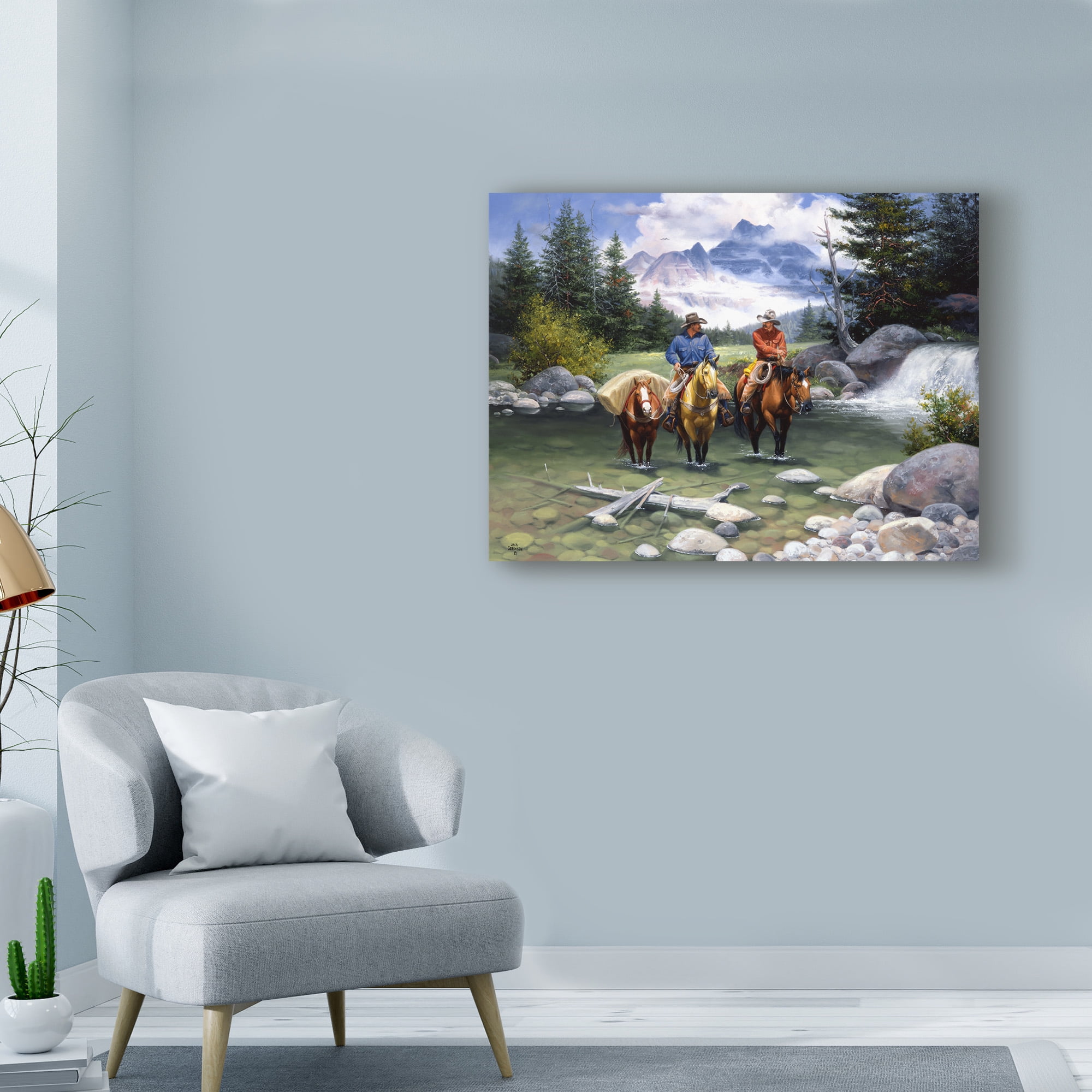 Trademark Fine Art 'Clear Water Crossing' Canvas Art by Jack Sorenson