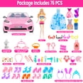thumbnail image 6 of 76Pcs Doll and Convertible Car Playset with 11.5" Fashion Doll, Princess Dresses, Casual Outfits, Swimsuits, Shoes & Accessories - Creative Dress-Up Toy Gift for Girls, 6 of 8