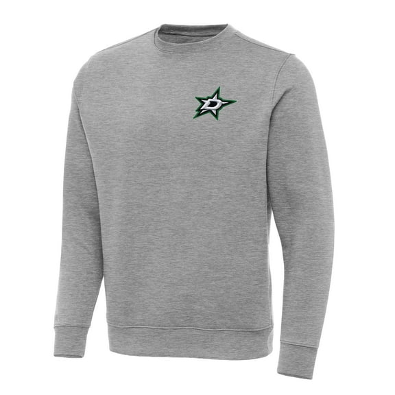 Men's Antigua Heather Gray Dallas Stars Big & Tall Victory Crewneck Pullover Sweatshirt