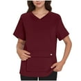 thumbnail image 4 of FNFYFH Womens V Neck Scrub Tops Stretchy Soft Top Scrubs Breathable & Easy Care Nurse Uniform Shirts with Pockets, 4 of 4