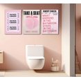 thumbnail image 2 of Funny Pink Trendy Bathroom Canvas Wall art Retro Funky Humor Preppy Girls Toilet Painting Picture Wall Decor Poster Print Artwork Washroom Restroom Lavatory Home Decoration（Only canvas）, 2 of 6