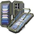 thumbnail image 2 of Case for iPhone 16 Pro Max,Military Grade 3 in 1 Metal Full-Body Rugged Stylish Kickstand Protective Case with Built-in Screen Protector Phone Case for iPhone 16 Pro Max,6.9 inch 2024 (Green), 2 of 16