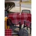 thumbnail image 4 of Outdoor Tablecloth with Umbrella Hole & Zipper, Red Checkered Square Tablecloth 60x60 Inch, Farmhouse Buffalo Plaid Modern Patio Table Cover Waterproof Table Cloth for Picnic/Party, 4 of 7
