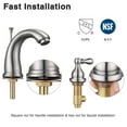 thumbnail image 5 of Aquaterior 3 Hole Bathroom Faucet Mixer Taps for Undermount Sink with Drain BN, 5 of 10