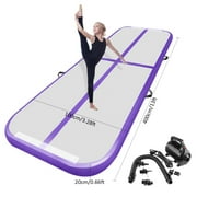 Fbsport 4m*1m*0.2m Purple  Inflatable Air Track Tumbling Gymnastic Mat Floor Home Training W/ Pump