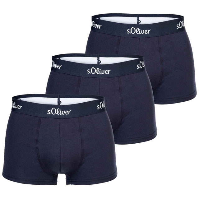 s.Oliver Calzoncillos para hombre, paquete de 3 - Trunks, Hipsters, Algodón Stretch Marina XL