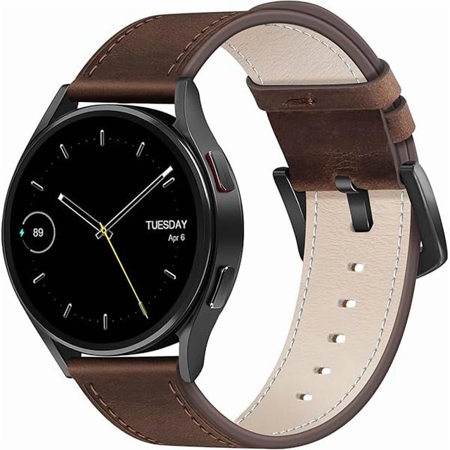 wonima44 Leather Band for Men Compatible with Samsung Galaxy Watch 7/6/5/4/Active 2 40mm 44mm/Watch 6 Classic 43mm 47mm/Watch 5 Pro 45mm/Watch 4 Classic 42mm 46mm, 20mm Wristband Replacement Strap