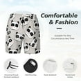 thumbnail image 6 of Picia Cute Panda pattern Mens Swim Trunks with Compression Liner Stretch Beach Shorts Quick Dry with Zipper Pockets No-Chafing Board Shorts-Small, 6 of 9