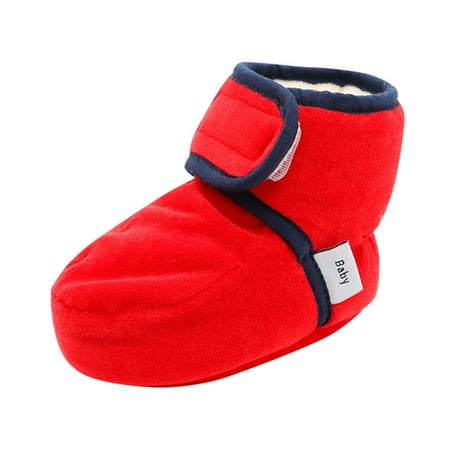 

Baby Shoes Toddler Boots Soft Bottom Toddler Shoes Plus Velvet Thick Non-Slip Large Cotton Shoes