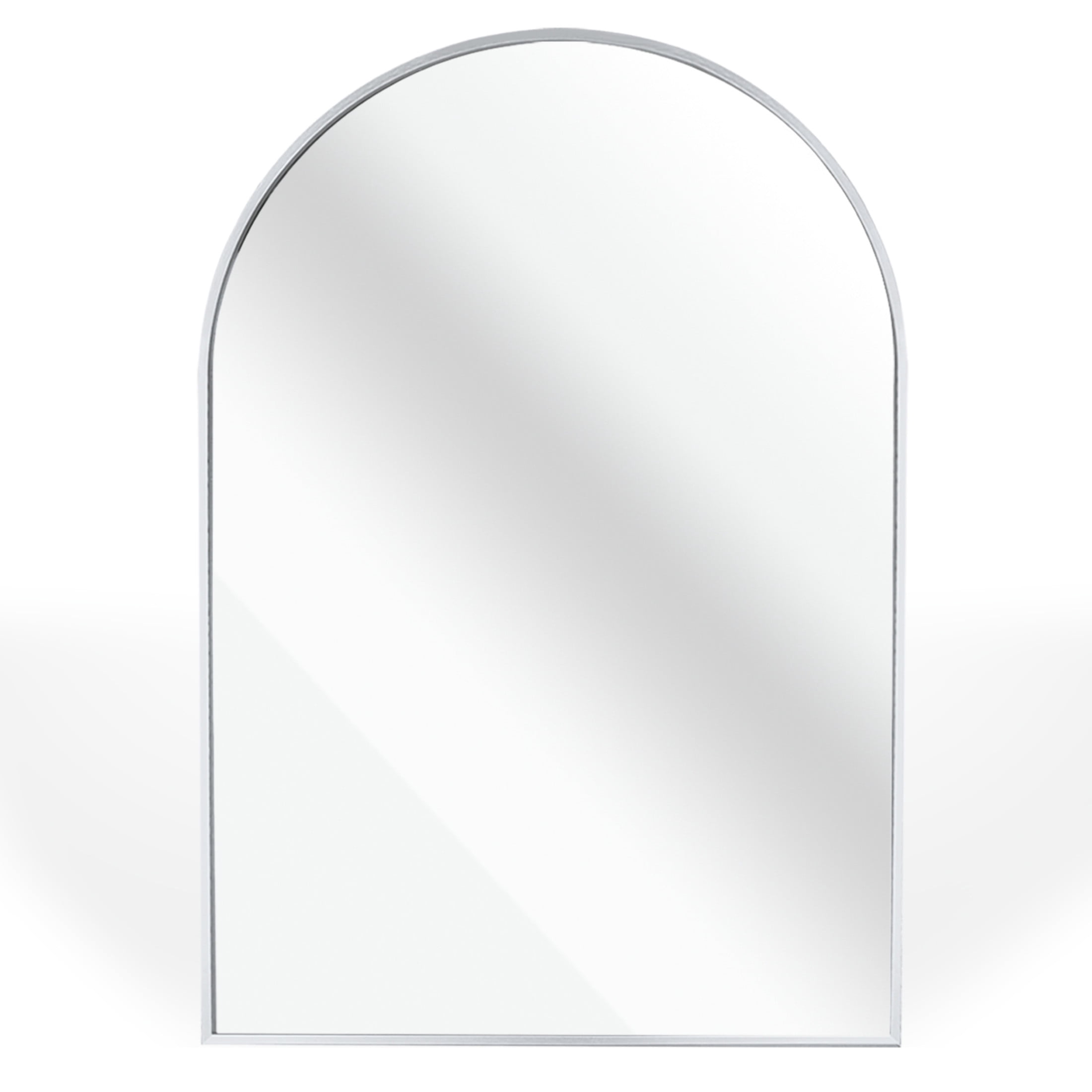 Noble House 20"x30" Arched Metal Wall Mirror, Vanity Mirror for Bathroom, Bedroom & Living Room, Silver