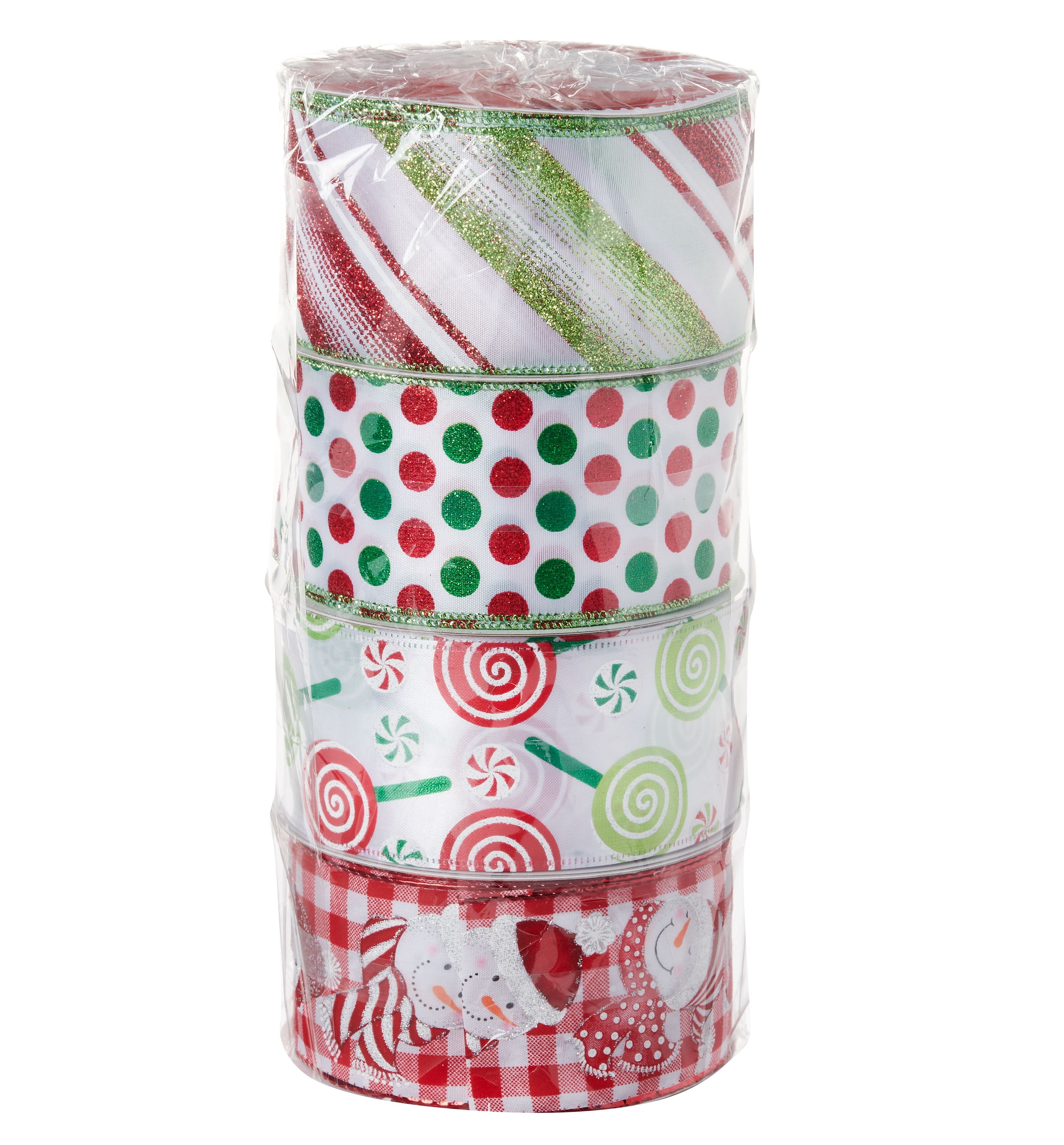 Holiday Time Holiday Candies Ribbon, 2.50 inch, Set of 4 - Walmart.com