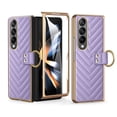 thumbnail image 4 of High Quality Electroplated Folding Screen Phone Leather Case for Samsung Fold 5, Ring Bracket Shell Film Protective Cover, 4 of 10