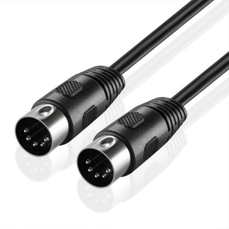MIDI Cable (1FT) - 5 Pin DIN Male Audio MIDI to MIDI Connector Interface Jack Plug Wire (Best Audio Midi Interface)