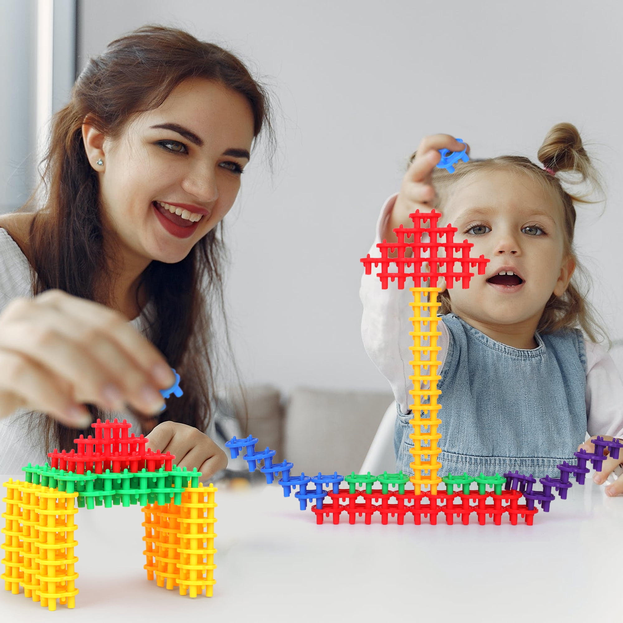 Play Build Platformers Building Plastic Toys. STEM Building Toy for School, Toddler Play, Activities, Fine Motor Skill Development. Snap Together Toys Ages 3+.