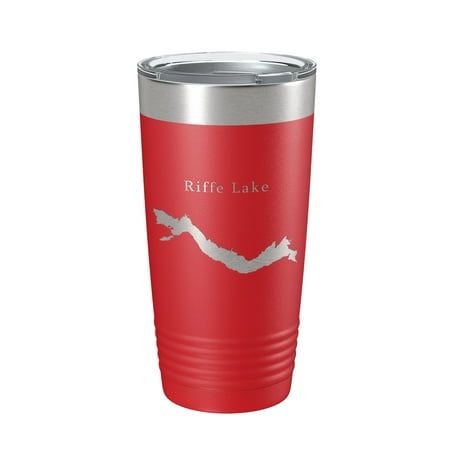 

Riffe Lake Map Tumbler Travel Mug Insulated Laser Engraved Coffee Cup Washington 20 oz Red