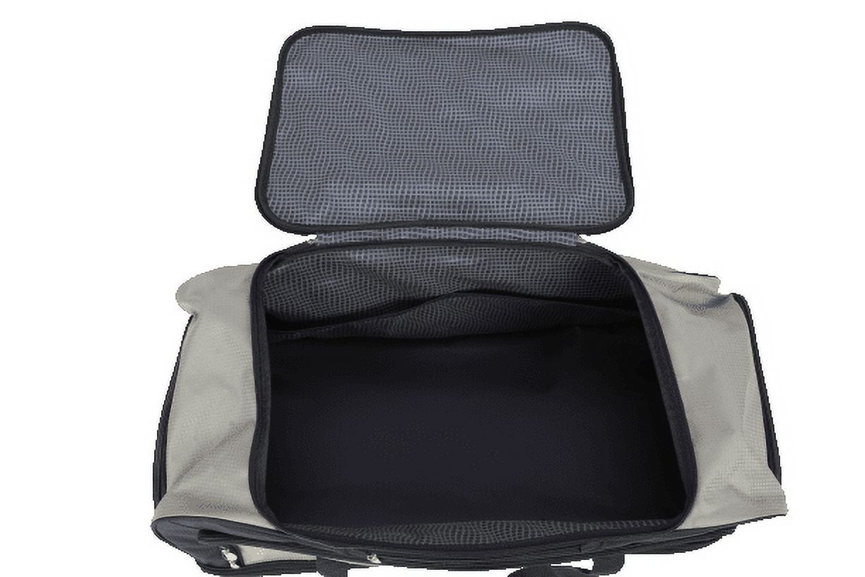 Protege 30 in Drop-Bottom Weekender Duffel Bag for Travel, Gray