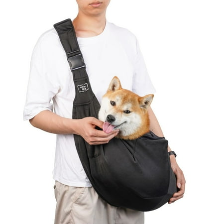 Washranp Dog Padded Single Sling Bag Small Pet Padded Shoulder Strap Hook Handbag with Mesh Pocket for Outdoor Travel