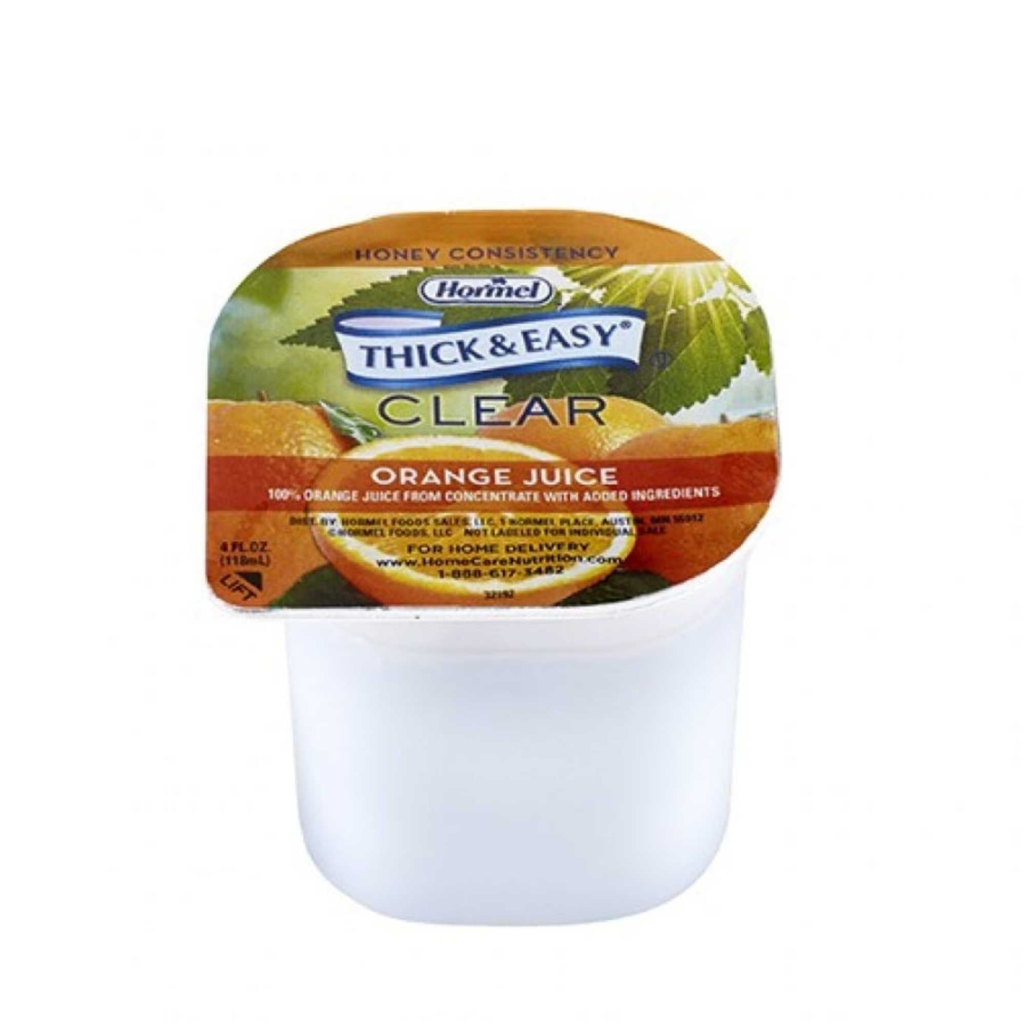 Diamond Crystal Thick & Easy Thickened Juice Honey Consistency 4 oz, Orange, 24 Count