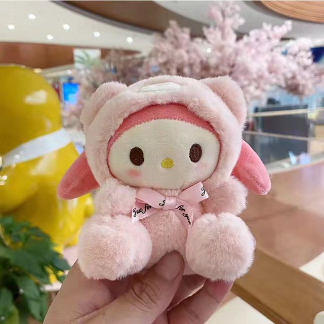 Sanrio-Llavero de peluche de My Melody Kuromi, juguete decorativo de Anime Kawaii, regalo de muñeca, CinnamorollB Fivean Toy model