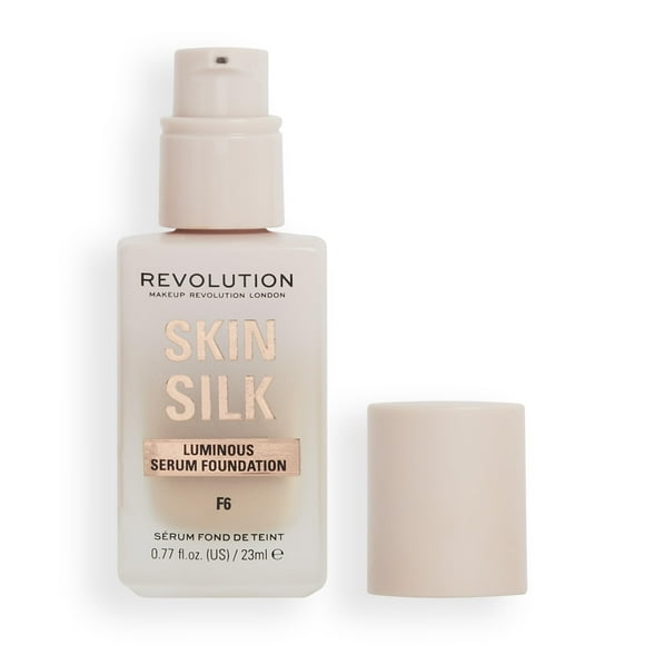 Base de maquillaje en sérum Revolution Skin Silk F6, 23 ml, vegana