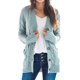 thumbnail image 1 of Suéter de punto trenzado de manga larga para mujer, cárdigan de frente abierto, ropa exterior suelta Xishao ropa, 1 of 2