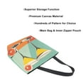 thumbnail image 3 of FORMRS Womens Canvas Tote Bag with Zipper Inner Pocket Shoulder Handbag, Green Glasses, 3 of 7
