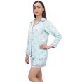 thumbnail image 5 of Bimba Sky Blue Gift Ribbon Print Sleepwear Full Sleeve Shirt & Shorts Nightwear - 20, 5 of 9