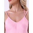 thumbnail image 5 of DARING DIVA Women's Satin Loungewear Straps Sleeveless Racer Back Pajama Sets XL Pink, 5 of 7