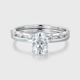 thumbnail image 2 of Eclet Jewels Engagement Ring Set - 1.9 Ct VVS1/D Oval Cut Diamond Ring - 14K White Gold Over Ring - Wedding Solitaire Ring With Matching Band - Fabulous Two Ring for Women's - Causal Office Wear Ring, 2 of 10