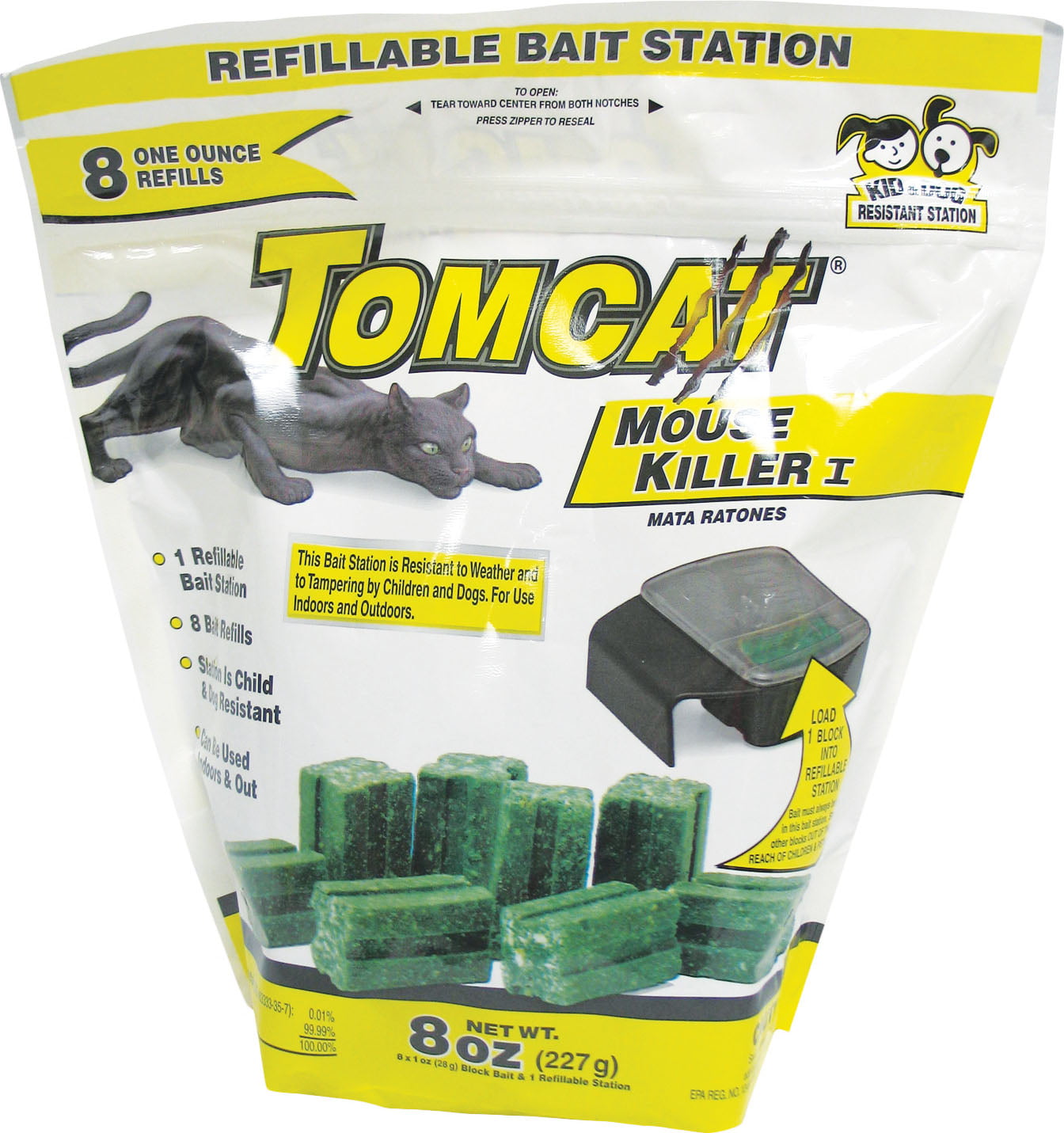 Motomco Ltd DTomcat Mouse Killer I Refillable Bait Station 8 Refills