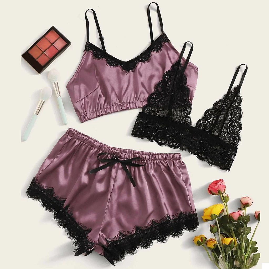 silk bra and shorts