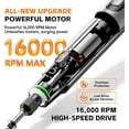 thumbnail image 2 of Mini Electric Rotary Tool Set with LED Light & Digital Display, Cordless Forward Reverse Craft Pen, 6 Speed Grinder for Wood Carving, Glass Etching, Sanding, Small DIY Hobby Hand Tool (Grey), 2 of 7