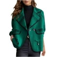 thumbnail image 3 of Womens Plaid Jacket Green Knitted Cardigan Casual Long Sleeved Plaid Winter Coats S, 3 of 8