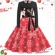 thumbnail image 1 of Vestidos Floreados Para Mujer, Vestido de Manga Larga Con Cuello Redondo Para Navidad, Años 50, Para Fiesta de Noche, Graduación y Playa, 1 of 3