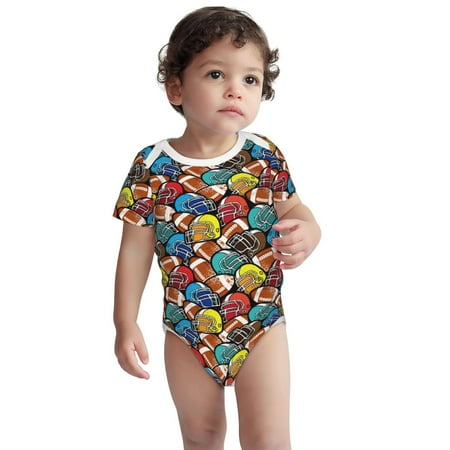 

Haiem American Football Printed Unisex-Baby Short Sleeve Onesies Bodysuits Unisex Babies Snap-Up Rompers-6 Months