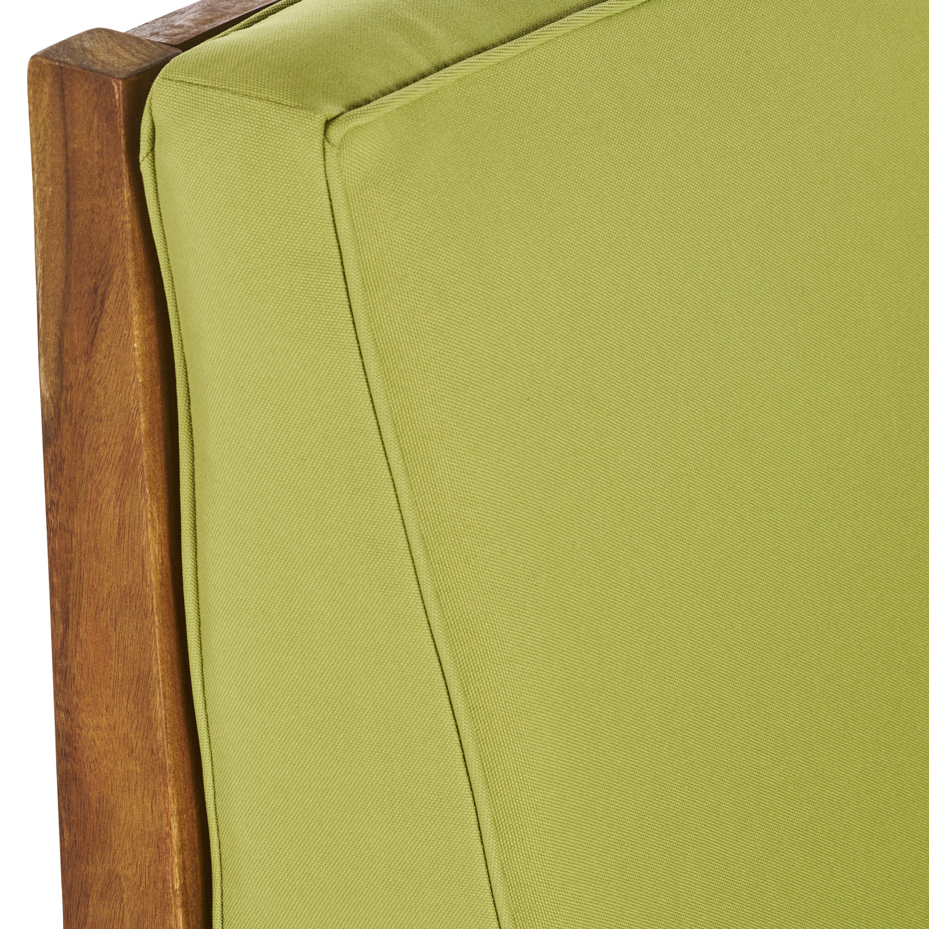 Bodhi Outdoor 8 Seater Acacia Wood Sectional Sofa and Table Set with Cushions, Teak, Green