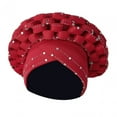 thumbnail image 3 of Envolturas de cabeza de turbante , bufanda de cabeza de diamantes de imitación con cordones, gorro de mujer Beanie Cap Bonnet Hijab Hat para Color Fernando turbante africano, 3 of 8