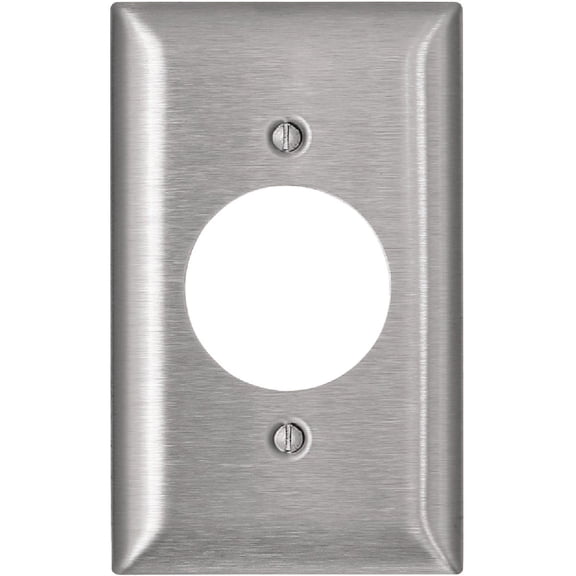 Leviton C-Series Single Outlet Wall Plate - Stainless Steel - 1 Gang, 1 Pc, Silver