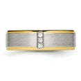 thumbnail image 6 of Auriga Fine Jewelry Stainless Steel Polished Yellow IP-plated w/CZ 6 mm Grooved Band for Women Size 10.5, 6 of 6