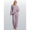thumbnail image 4 of DAKIMOE Womens Pajama Sets Long Sleeve Pajamas 2 Piece for Women Fuzzy Fleece Lounge Set Outfits Casual Sleepwear Loungewear Sweater PJS, 4 of 8
