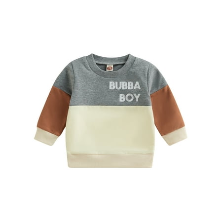 

Bagilaanoe Toddler Baby Girl Boy Casual Sweatshirt Long Sleeve Letter Print Pullover 6M 12M 18M 24M 3T Kids Loose Tee Tops