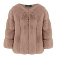 thumbnail image 6 of Babysbule Winter Jackets for Women Women Plus Size Short Faux-Fur' Coat Warm Furry Jacket Long Sleeve Outerwear, 6 of 9