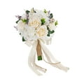 thumbnail image 3 of Ramo de novia para novia, ramo de novia con cintas, elegantes flores artificiales. Blanco, 3 of 9