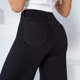 thumbnail image 3 of Pantalón baggy mezclilla rígida Mujer con brillos recto negro 11, 3 of 4