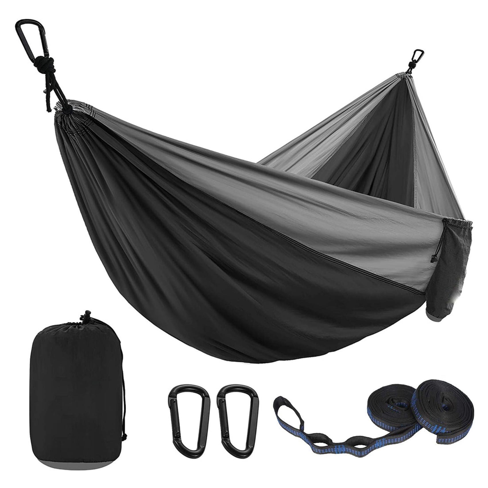 Backpacking Lightweight Portable Hammocks for Hiking Travel Backyard 210T Nylon Beach MAX Support 400lbs QF Single Camping Hammock with 10FT Tree Straps Indoor Outdoor 